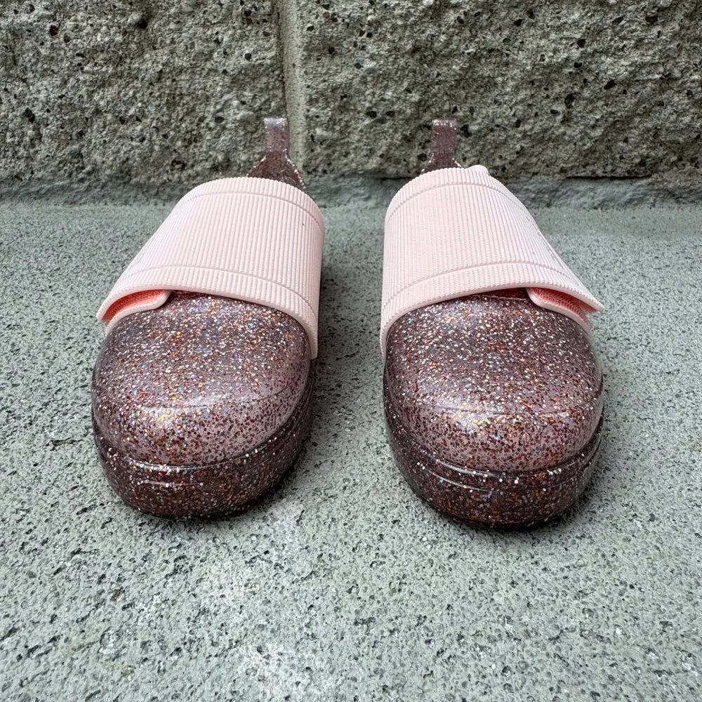 MINI MELISSA Glitter Slip On Shoes Girls 1 Jelly Pop Sneakers Pink Jelly Shoe - Picture 6 of 11